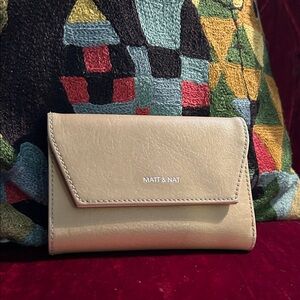 Matt & Nat Neutral Beige Vegan Leather Compact Wallet